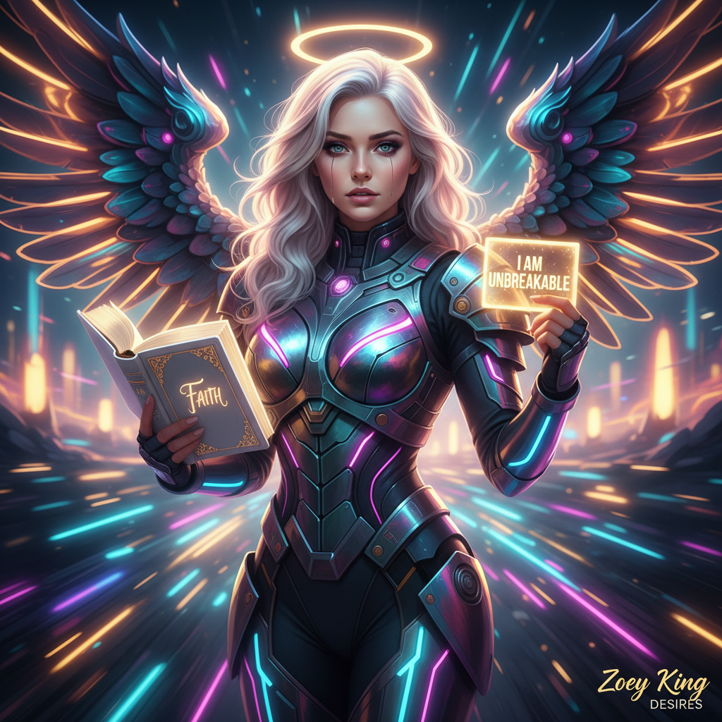 Unbreakable Faith cinematic digital art for the Zoey King gallery.